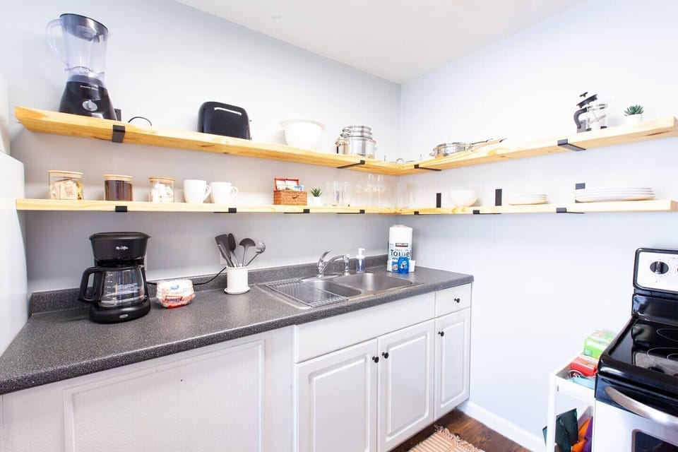 Enough supplies to start your stay with additional cleaning supplies located under the kitchen sink