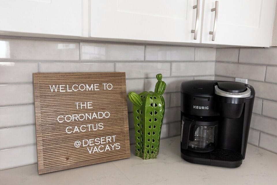 welcome to the coronado cactus, free coffee and creamer available for your stay