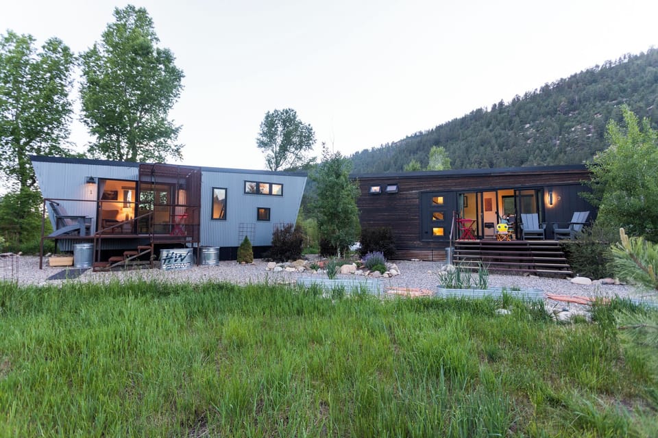 Pair of adorable, modern container style tiny houses