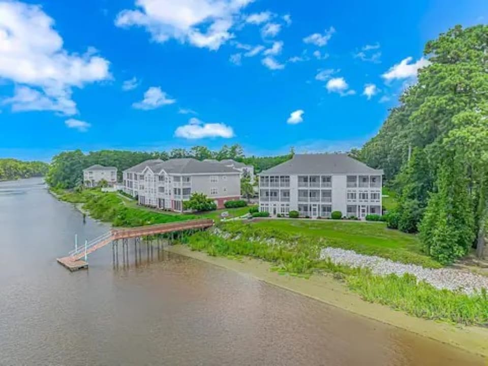 Our building is Center, the dock can be viewed from our balcony. 