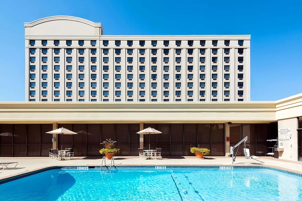 Soak up sunshine with poolside views of the full hotel.