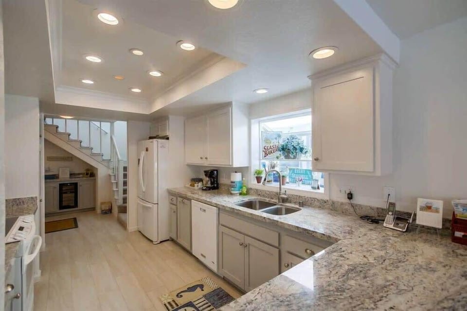 Beautiful marble counters in kitchen