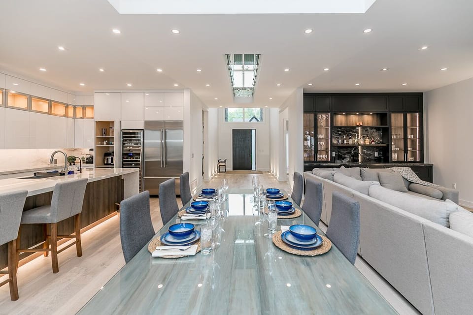 Gather around our elegant dining table for 8.