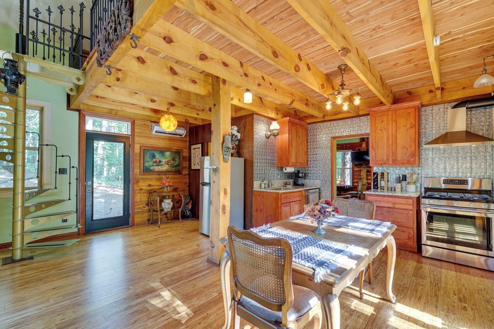 Kitchen | Pet Friendly w/ Fee | Forest Views