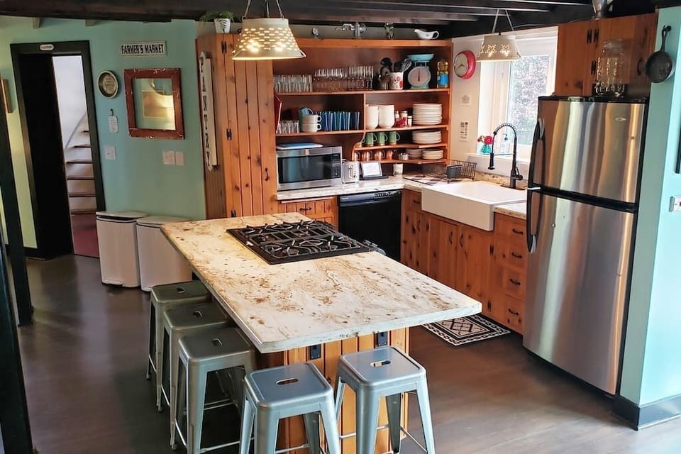 Additional seating at the kitchen island is a favorite gathering place!