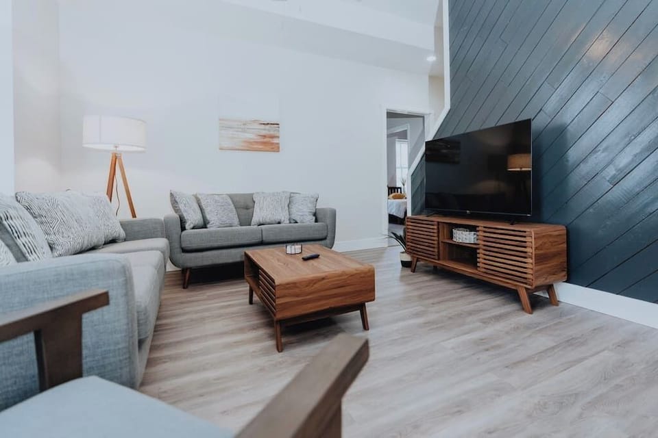 Living room — open layout with room for the whole group
