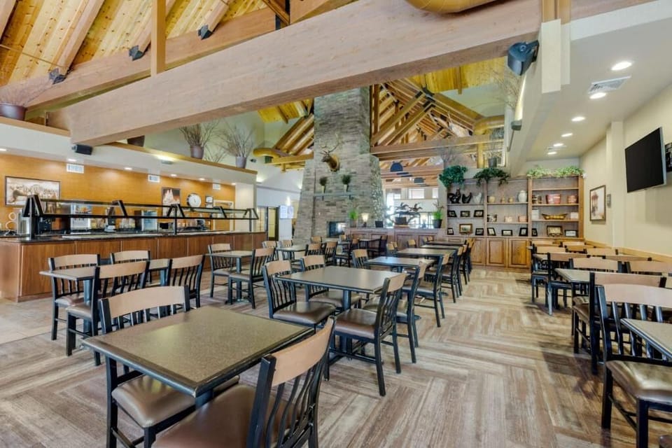 Gather for breakfast in a bright, spacious dining hall.