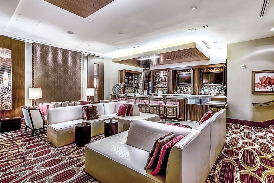 Sink into plush seating and savor evening cocktails nearby.