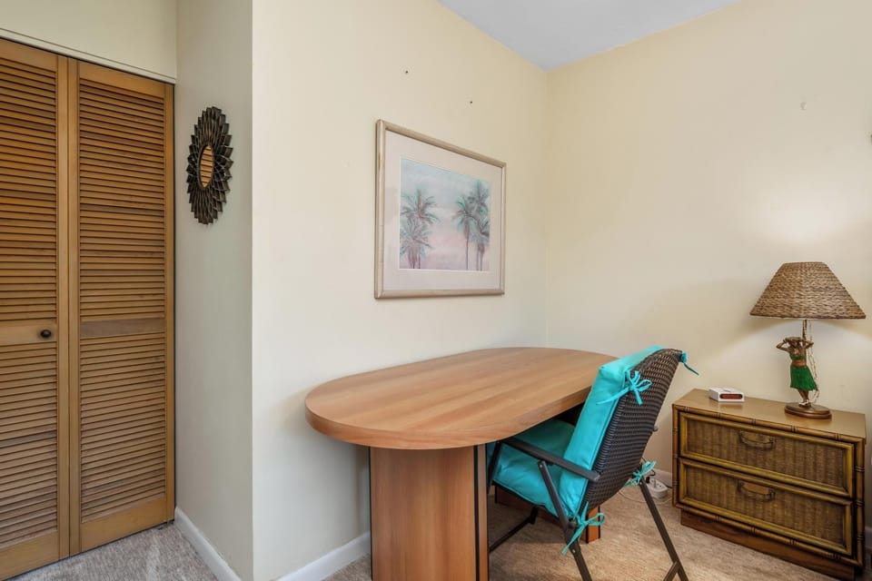 Desk space in the guest bedroom