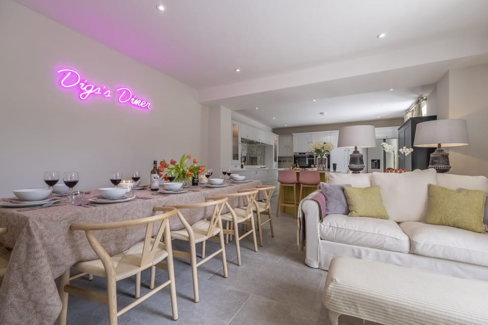 Ground floor: A neon light gives a lovely glow