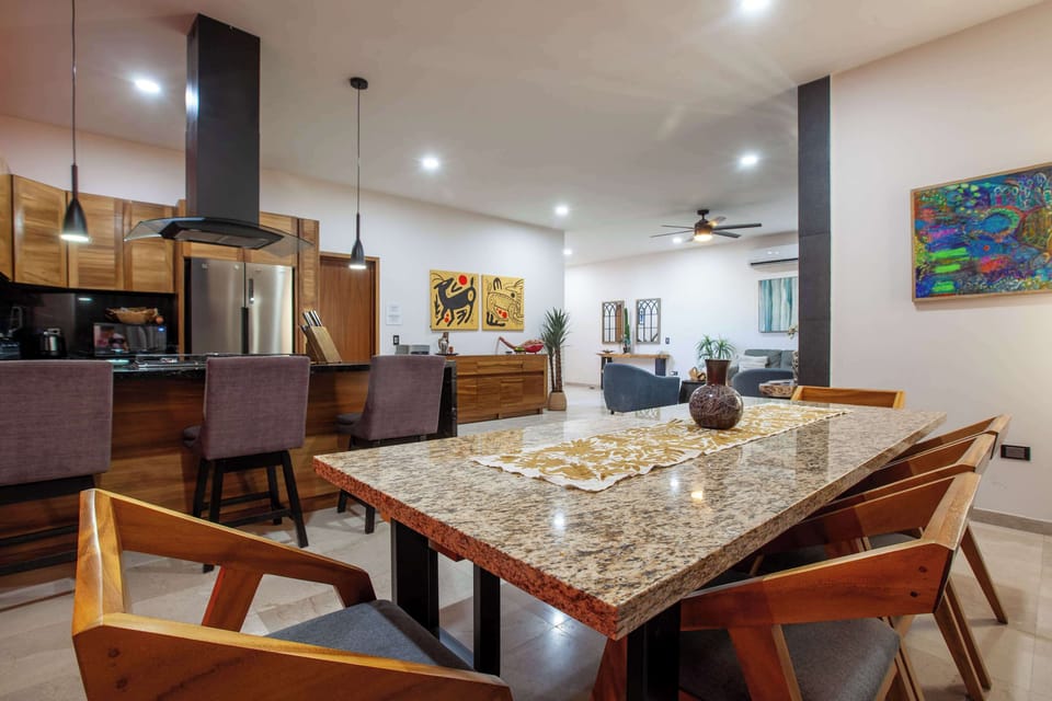 Large dining table for memorable gatherings.
