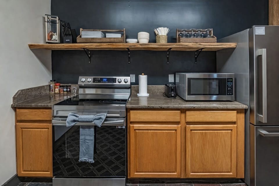 Kitchen view 1 at Trails End Lodge