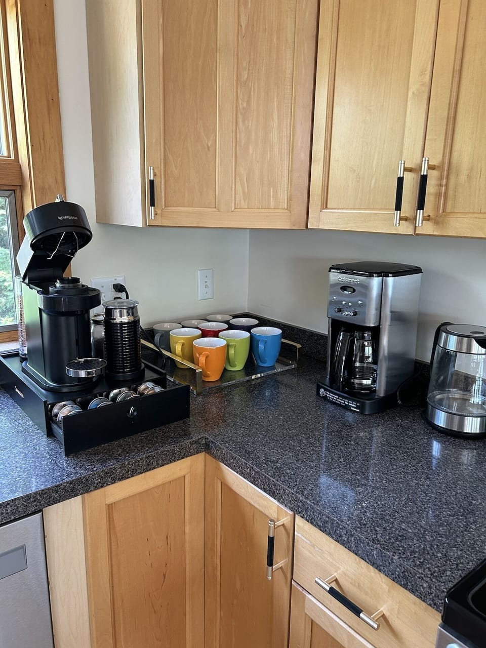 Coffee Bar w/ Nespresso Coffee Maker & Milk Frother 