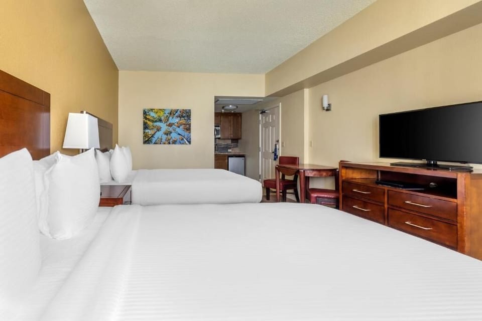 Kick back after adventures with roomy layout and easy TV viewing.