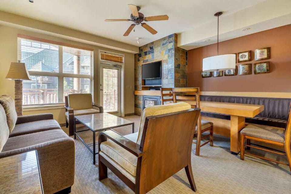Gather by the fireplace for cozy chats after adventures.