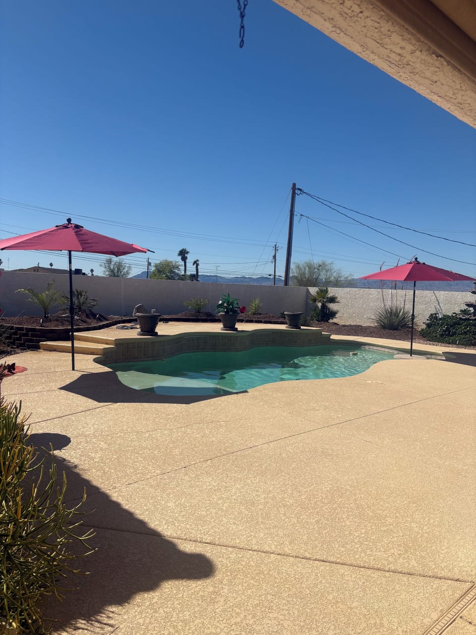 Pool w/umbrellas opened