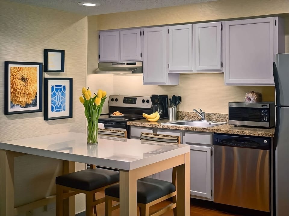 Enjoy a bright, practical kitchen setup for quick meals.
