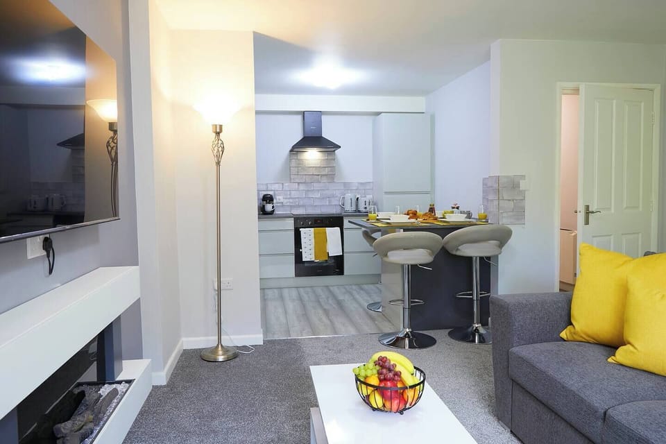 Unwind and Relax: A Cozy Haven in the Living Room with sofa bed.