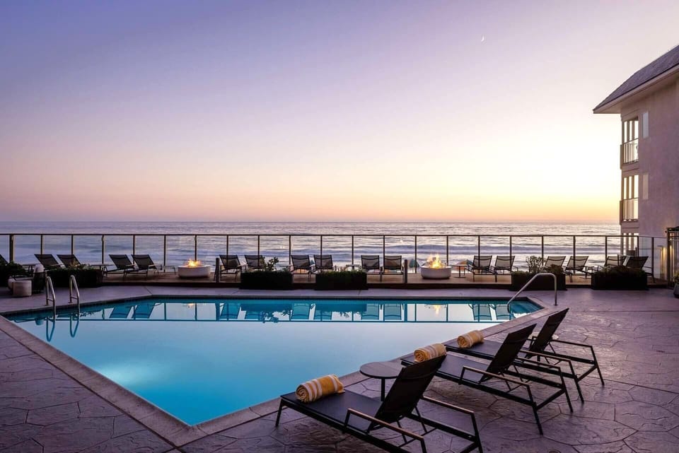 End the day with a tranquil, twilight oceanfront swim.