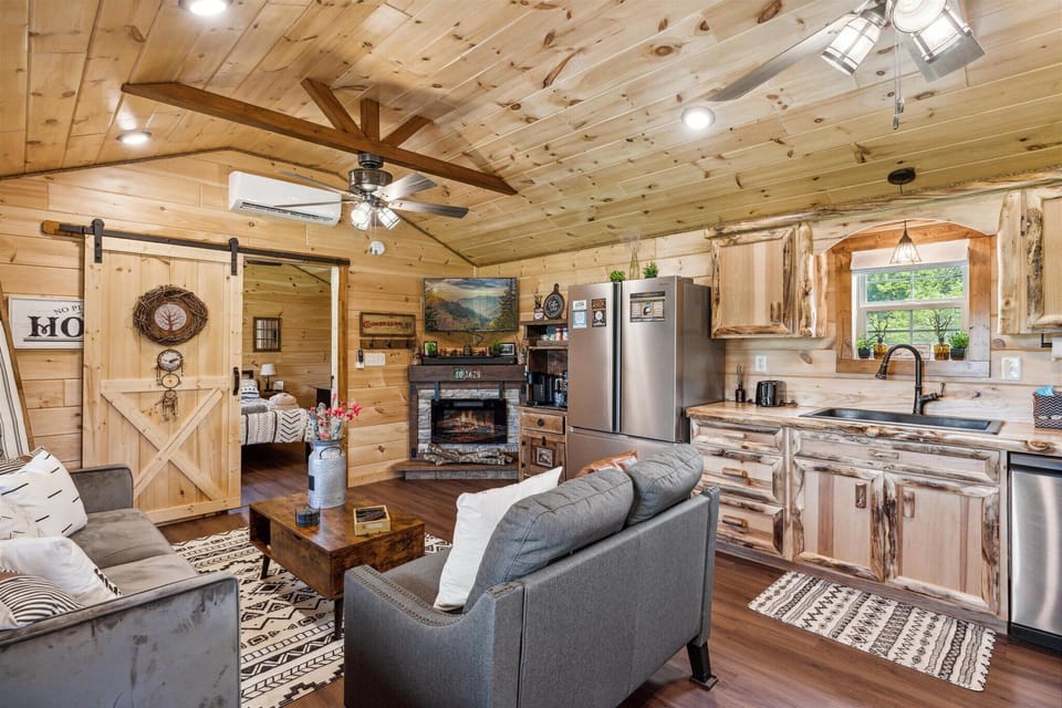 Our warm and inviting open concept living area. The perfect place to chillax!