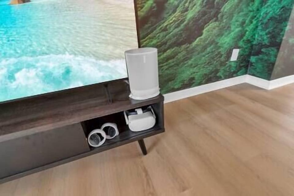meta quest 2 for your entertainment and also Sonos Move with inbuilt alexa to keep you company .