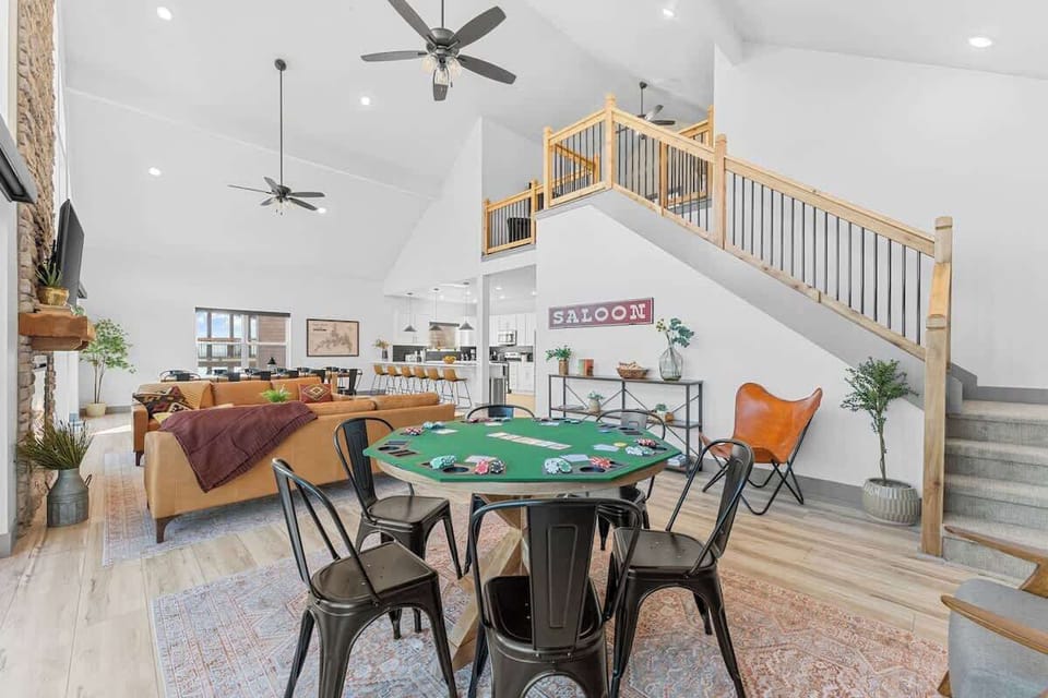 Poker/Card table on the main floor that can also be used for extra dining space 