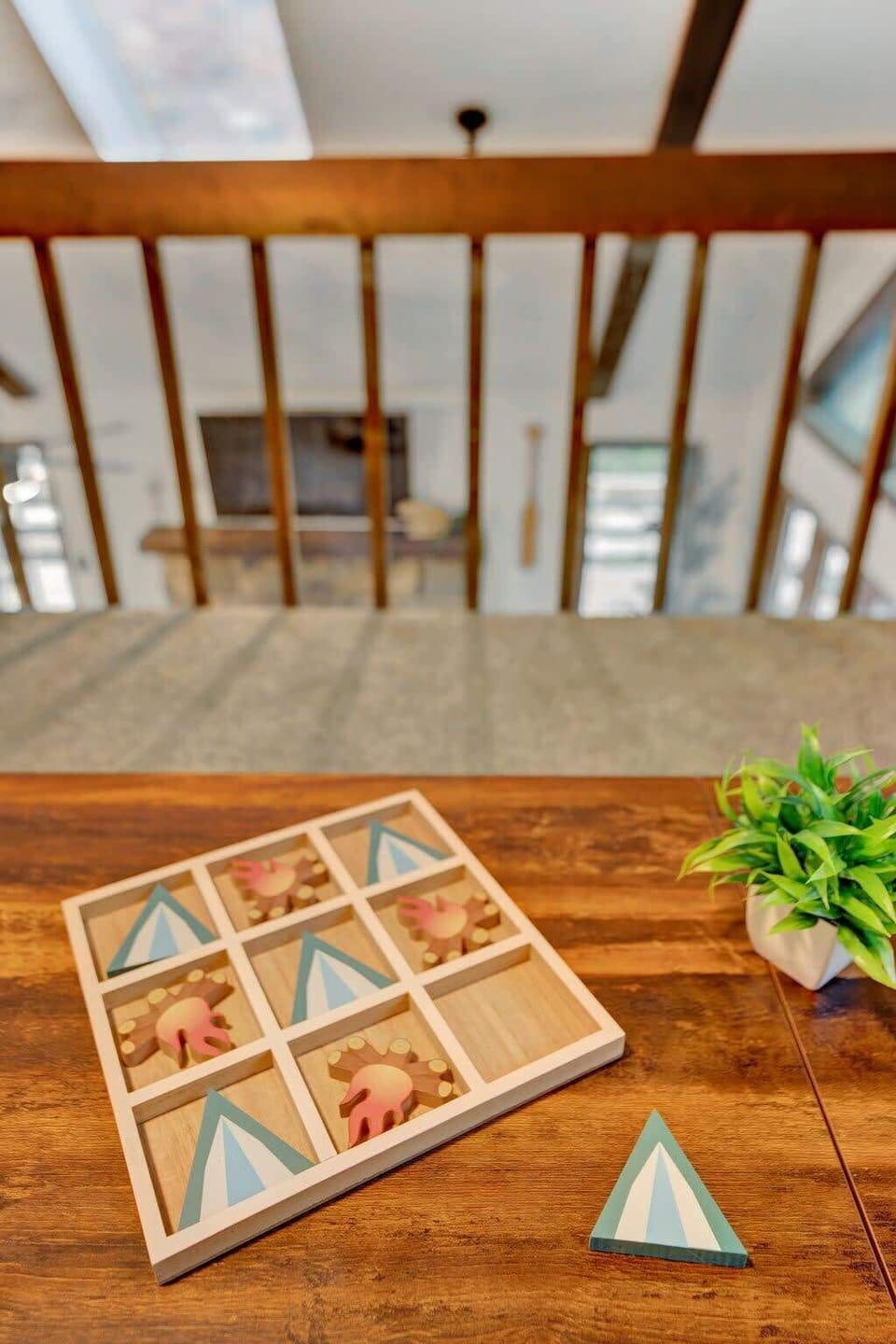 Loft Detail with Wood Railings & Cabin Architecture