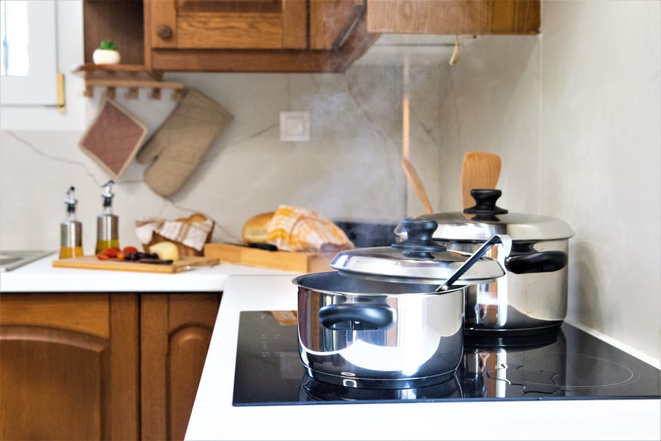 Home Cooking: Modern glass-ceramic cooktop for family feasts.