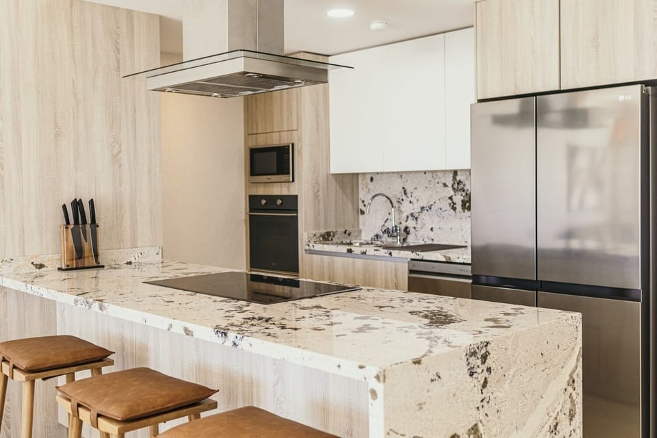 Indoors, Kitchen, Refrigerator, Kitchen Island, Furniture
