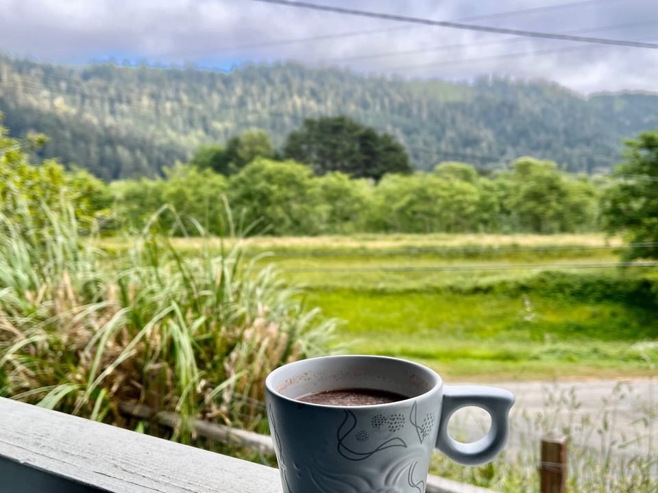 Coffee or tea on the porch swing.