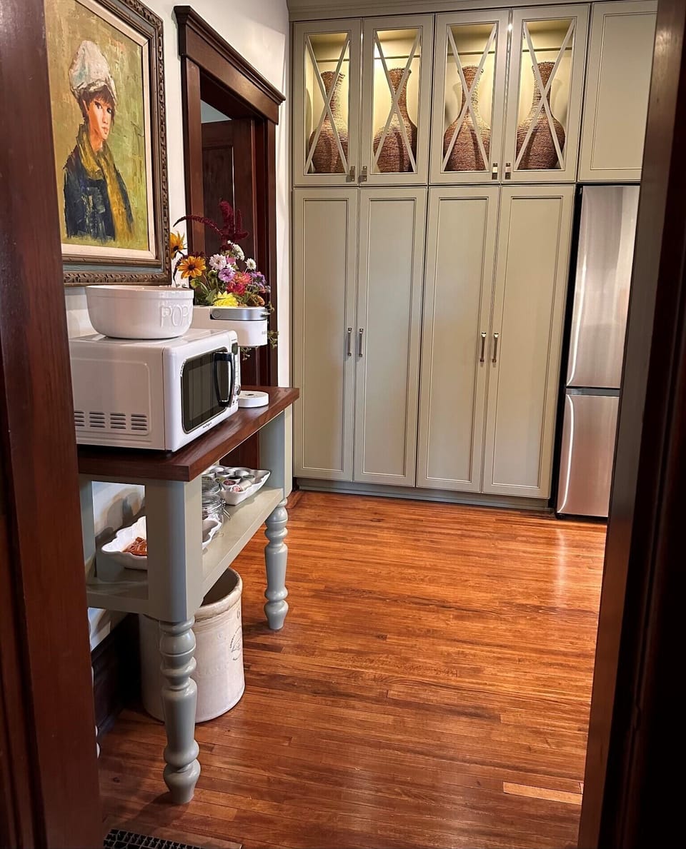 Complete Kitchen Redesign and Updating with Custom Made and Painted Cabinetry