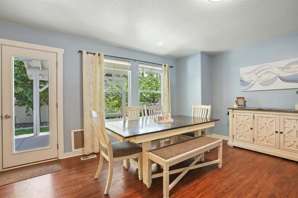 Large dining space for group meals and family gatherings