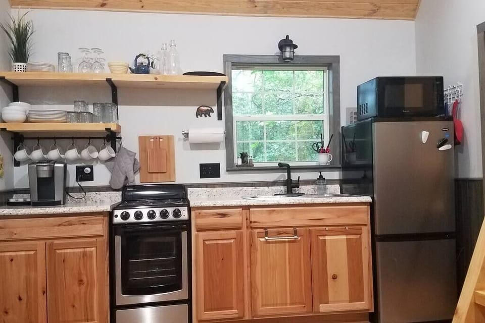 Well-equipped kitchen with apartment-size appliances