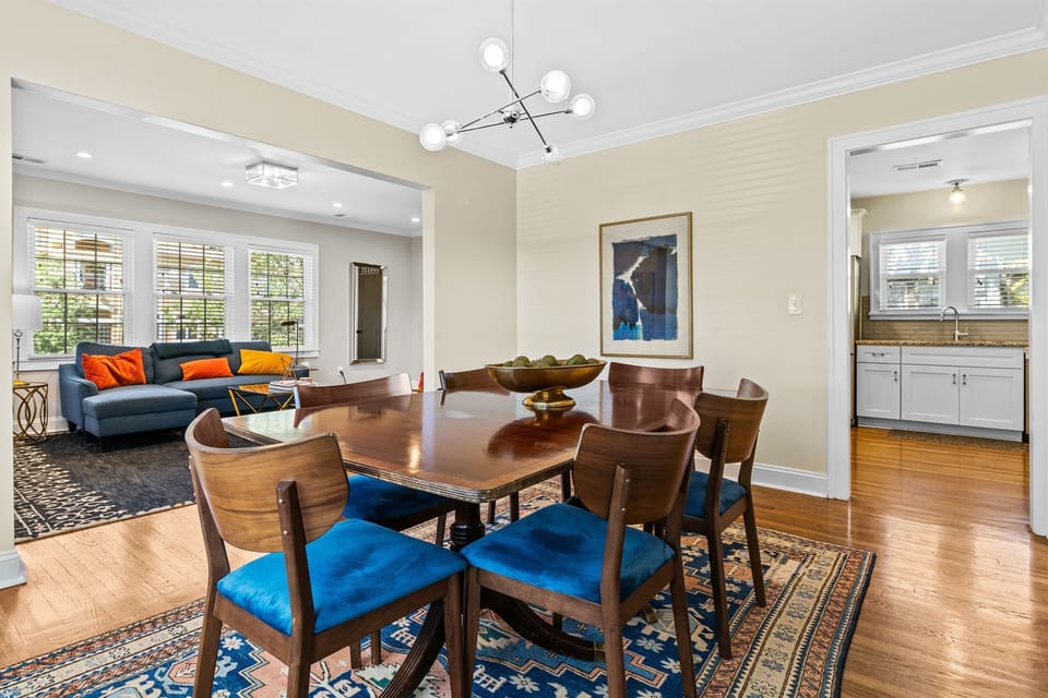 Upstairs dining room adjoins the kitchen and living room