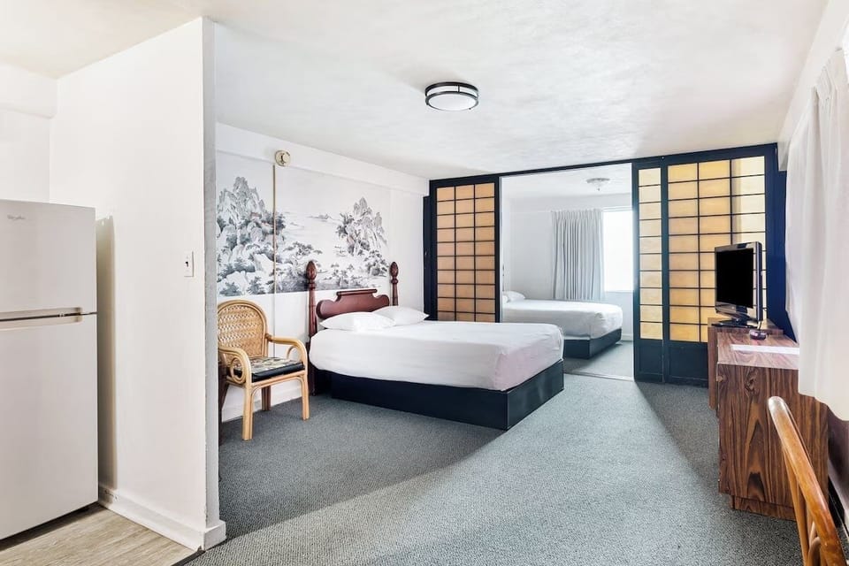 Stretch out in an airy suite with peaceful window views.