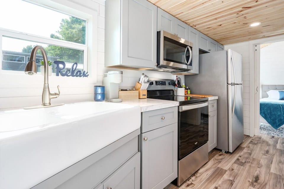 Guests love our coffee bars with Keurigs, french press and kettles!