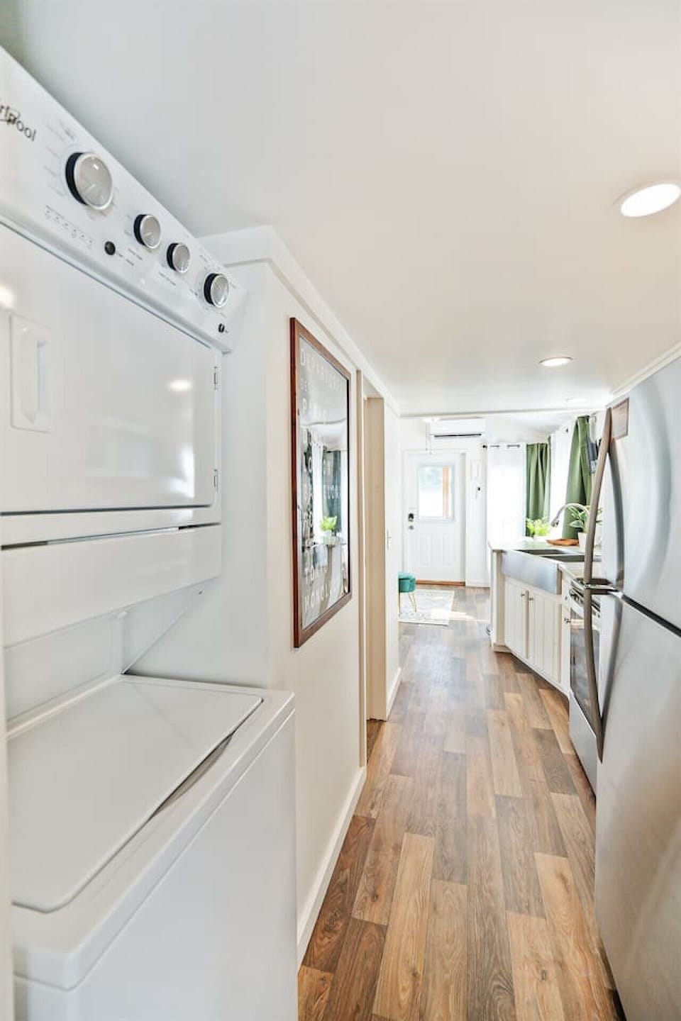 Spacious kitchen with stainless steel applianees