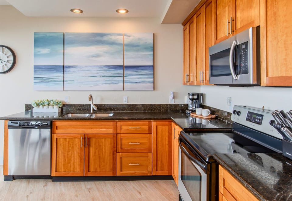 [Kitchen] the Large Open Counter Tops are Perfect for Meal Prep.