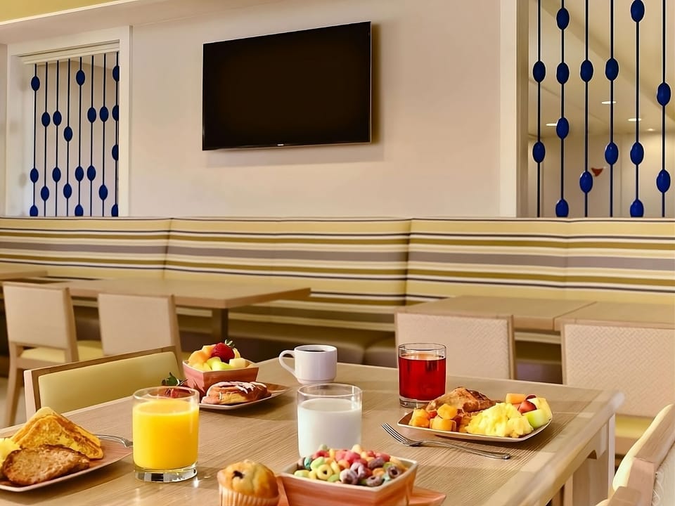 Start your morning with a hearty, colorful breakfast spread.