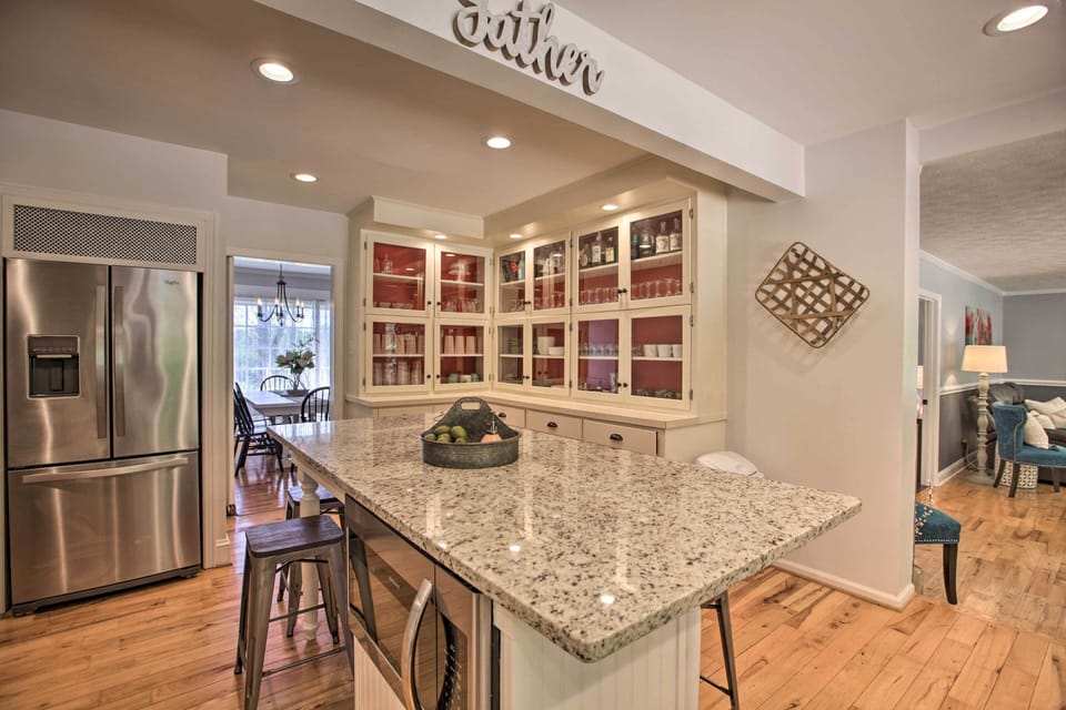 Kitchen with ample cabinetry and storage for longer group stays