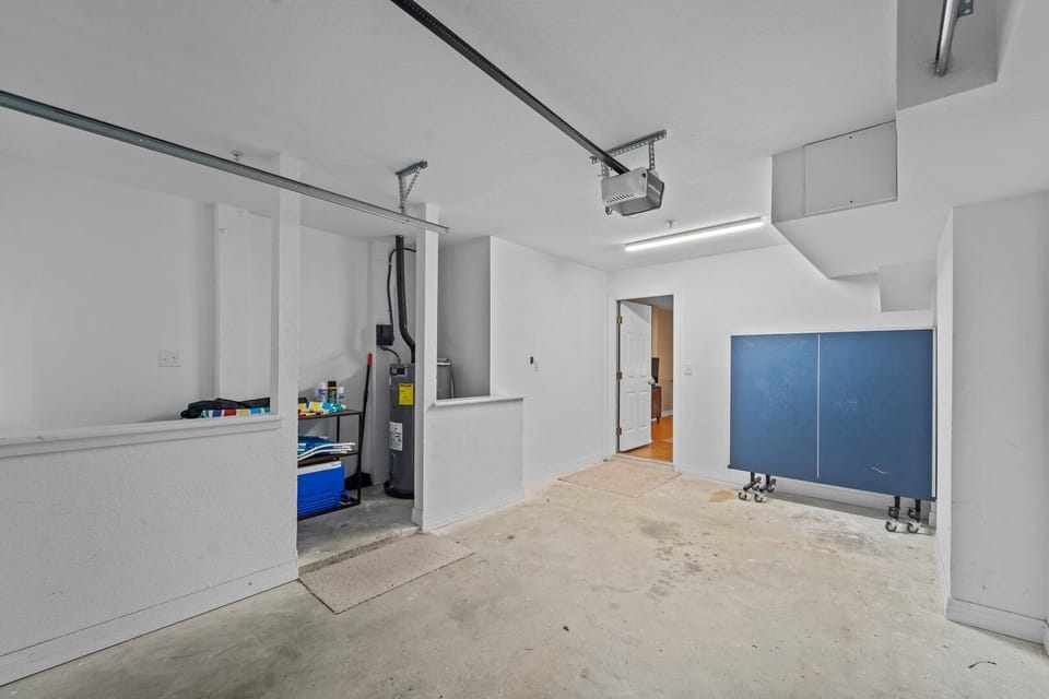 Folding Ping Pong Table in Garage