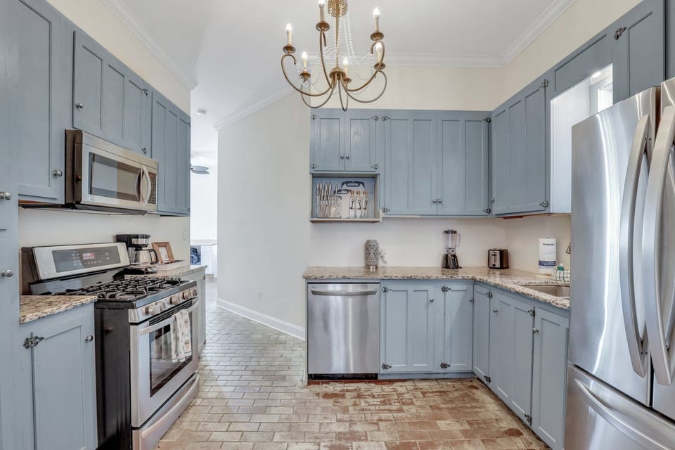 Each floor has its own kitchen, equipped with all of the modern conveniences one could ask for!