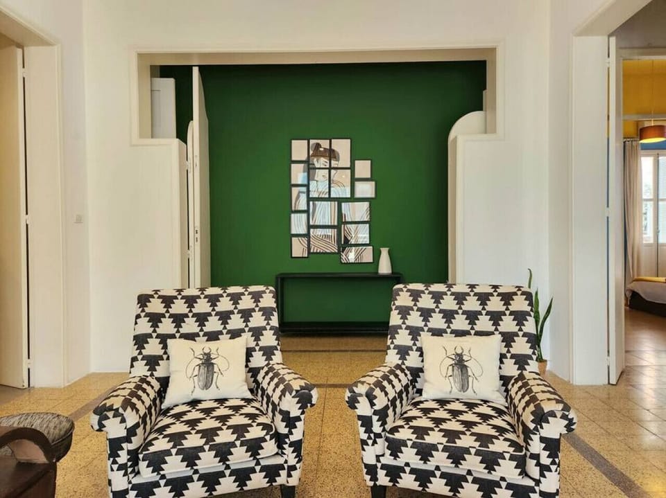 A welcoming lounge with striking design details