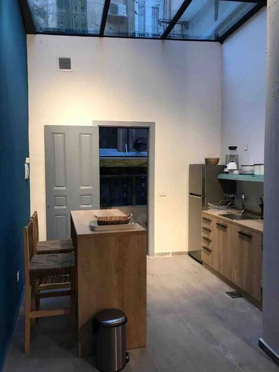 A cozy dining nook beside the kitchen