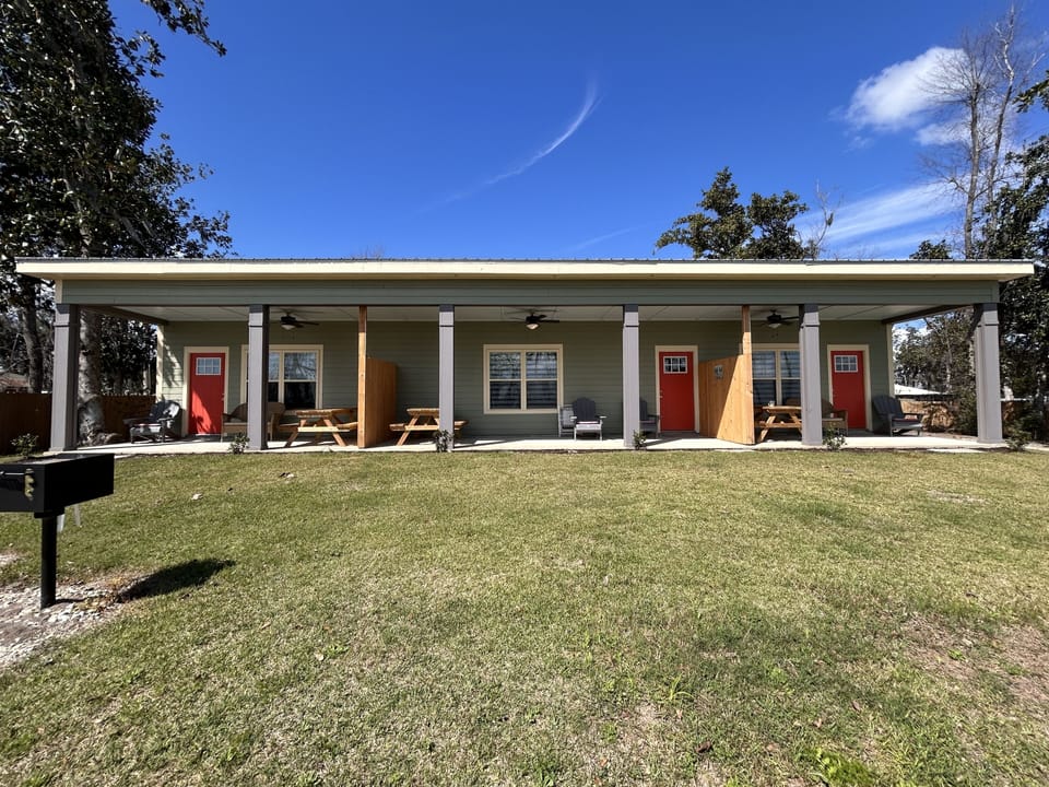 Full cottage. This unit is on the left side with a private lake front patio