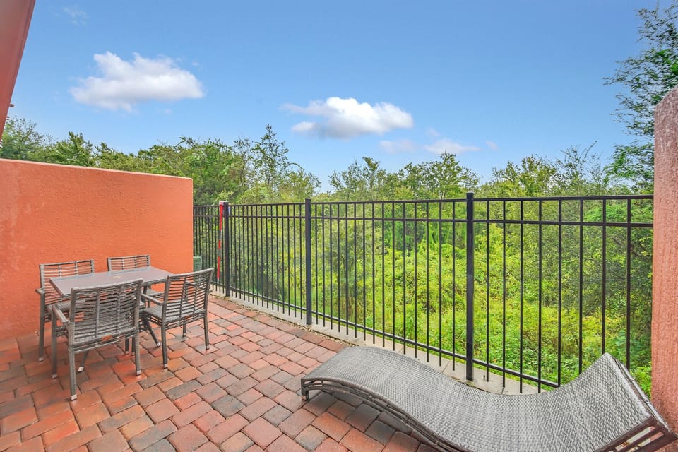 Exterior patio with nature view