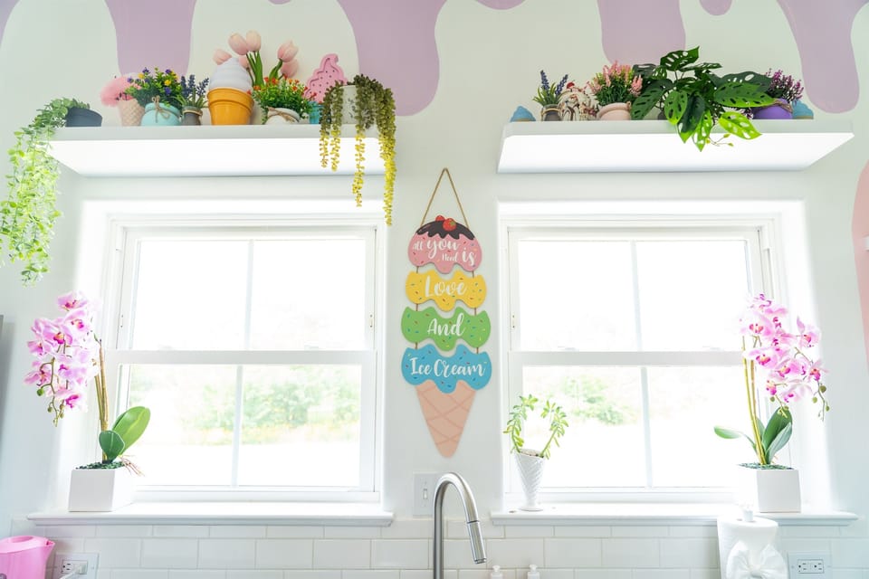 Kitchen windows, lots of natural light