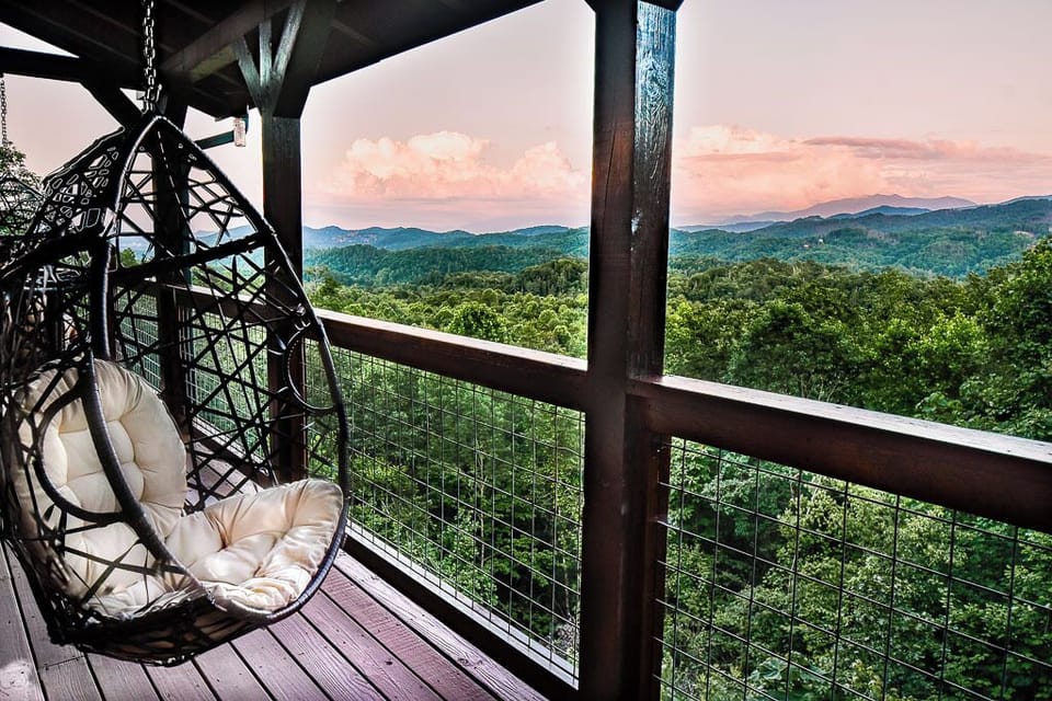 Soak in those Smoky Mountain skies from our two, cozy swing chairs on the upper deck!