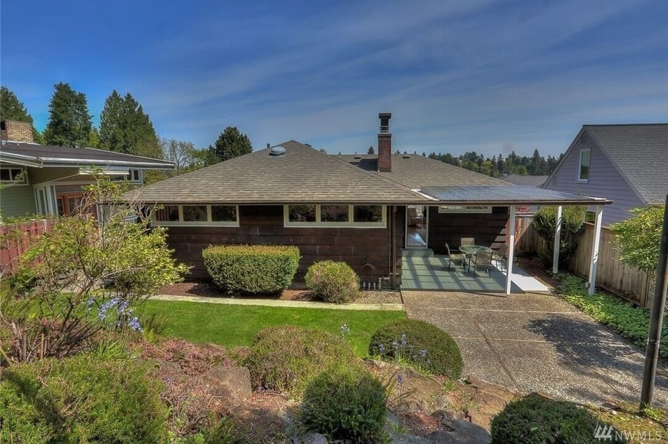Landscaped back yard