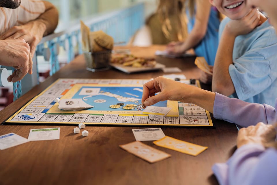 Play classic board games together in a relaxed poolside nook.